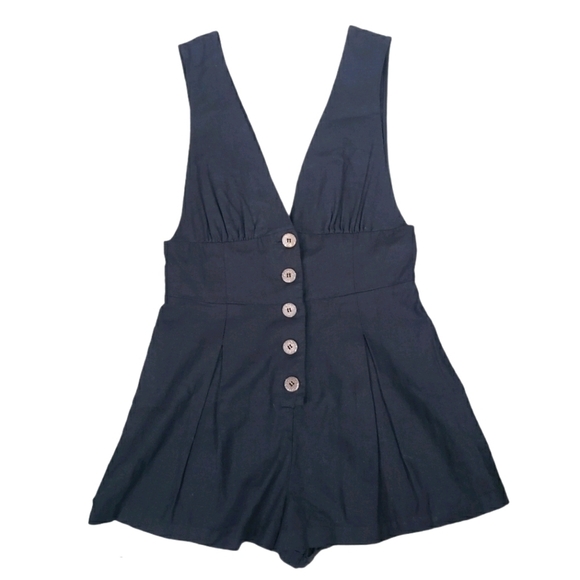 FOREVER 21 Sleeveless V-Neck Romper Black Size M - Picture 1 of 8